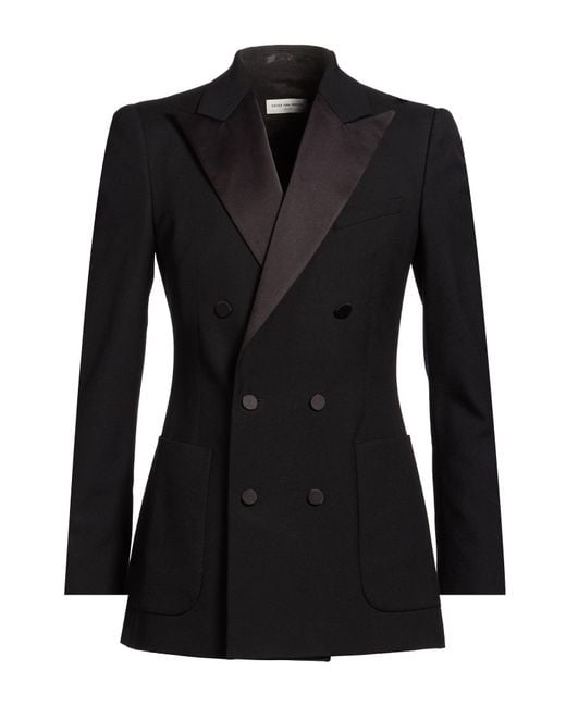 Dries Van Noten Black Blazer Wool, Silk, Polyester for men