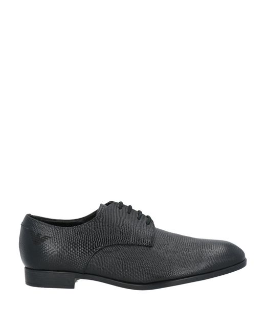 Emporio Armani Lace Up Shoes Leather in Gray for Men Lyst