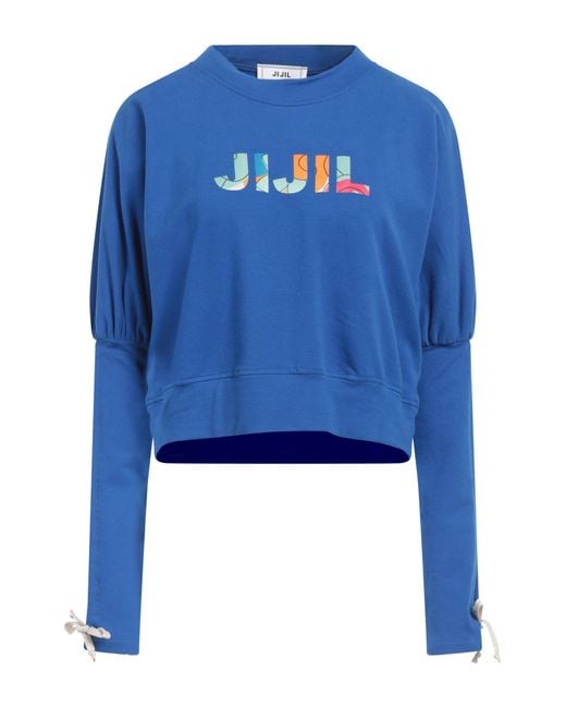 Jijil Blue Bright Sweatshirt Cotton, Elastane