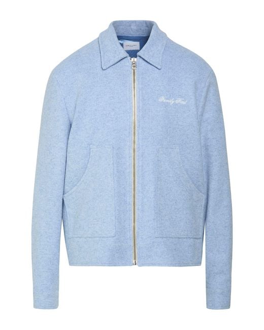 FAMILY FIRST Blue Jacket Polyester, Wool for men