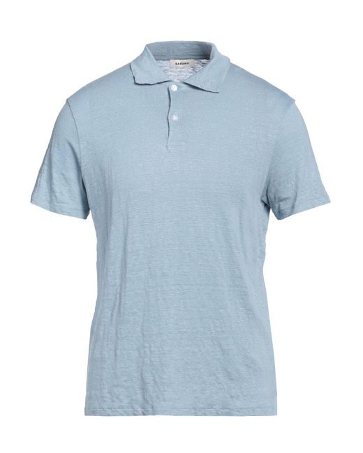 Sandro Blue Sky Polo Shirt Linen for men