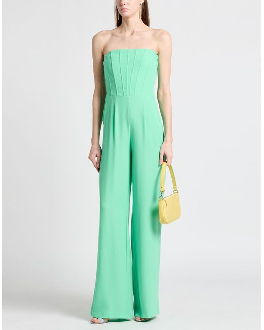 SIMONA CORSELLINI Green Jumpsuit Polyester, Elastane