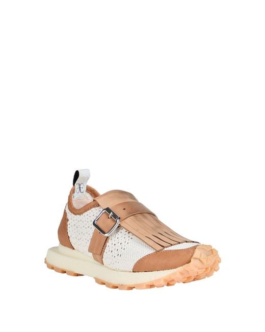 Fabi White Ivory Sneakers Leather, Textile Fibers