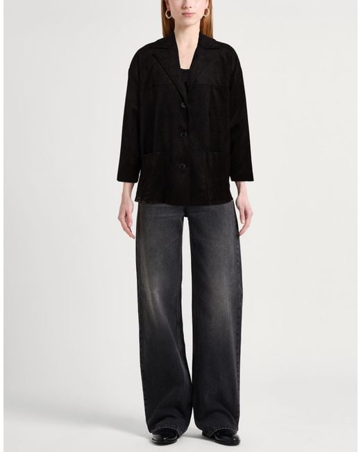 MEIMEIJ Black Blazer Polyester, Elastane, Acetate