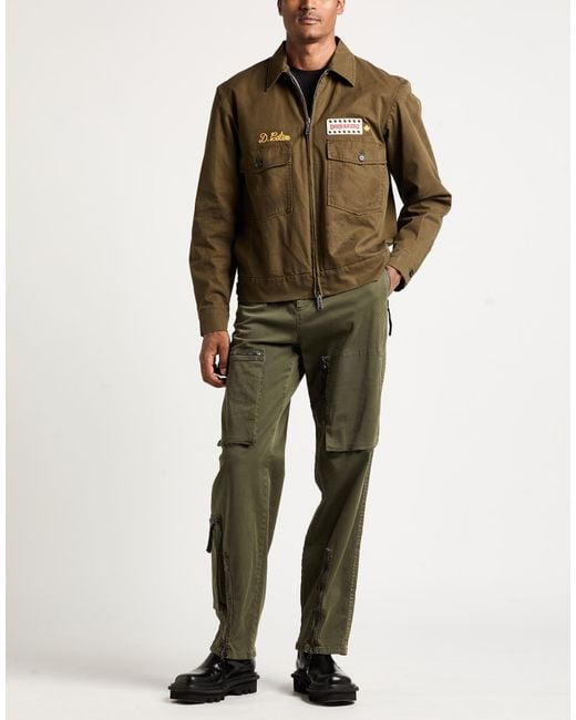 DSquared² Green Military Jacket Cotton for men