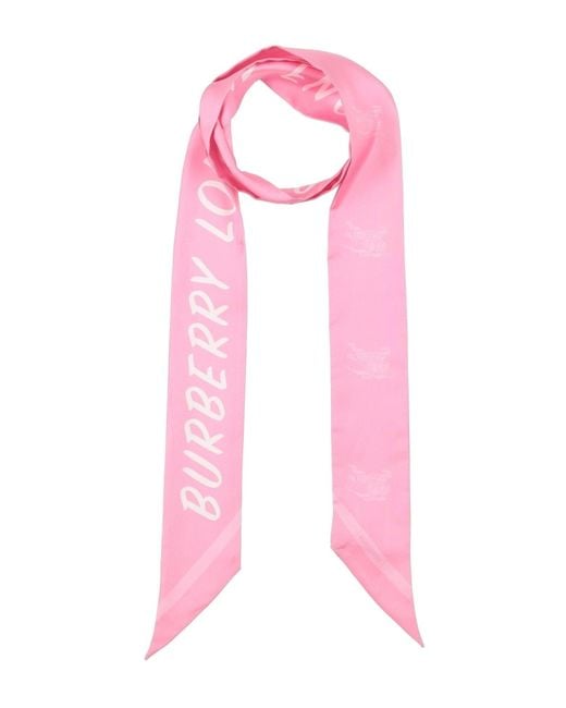 Burberry Pink Scarf Silk for men