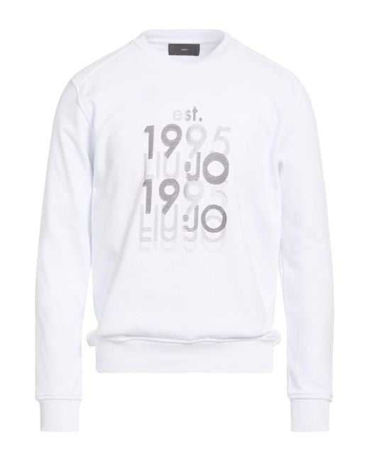 Liu Jo White Sweatshirt Cotton, Elastane for men