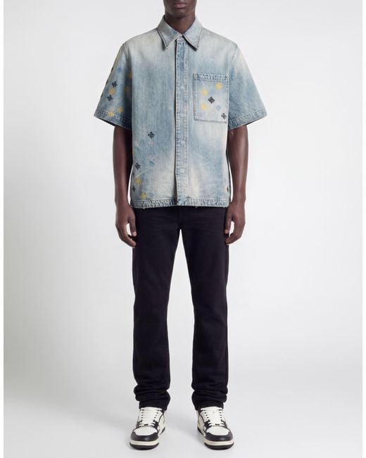 Amiri Blue Denim Shirt Cotton for men