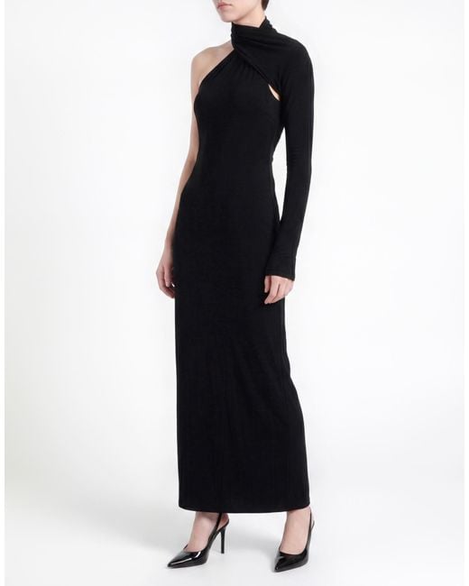 Courreges Black Maxi Dress Viscose, Elastane