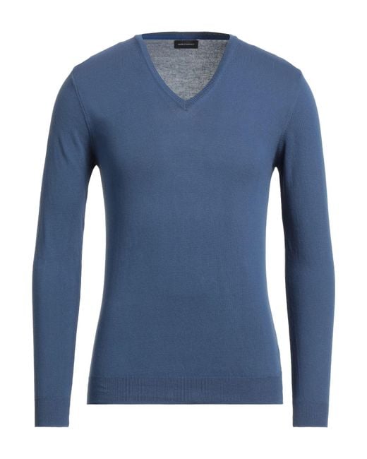 Angelo Nardelli Blue Slate Sweater Cotton for men