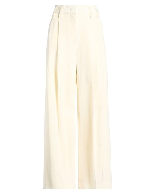 Jil Sander White Pants Viscose, Silk