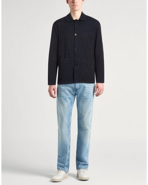 Drumohr Blue Midnight Jacket Cotton, Elastane for men