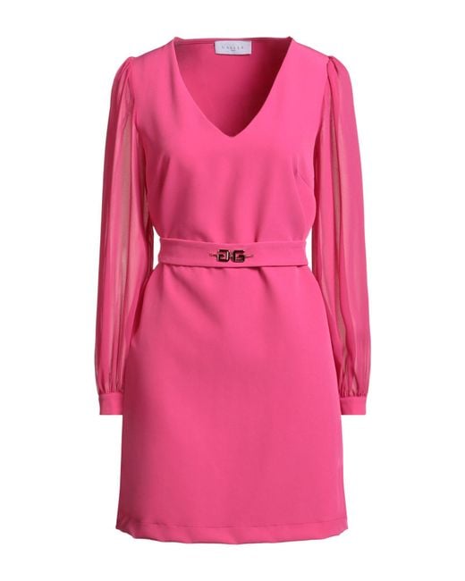 Gaelle Paris Pink Fuchsia Mini Dress Polyester, Elastane
