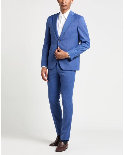 BRERAS Milano Blue Suit Polyester, Viscose, Wool, Elastane for men