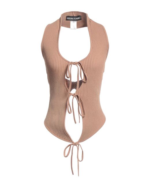 ANDREADAMO Brown Top Viscose, Polyester, Polyamide, Elastane
