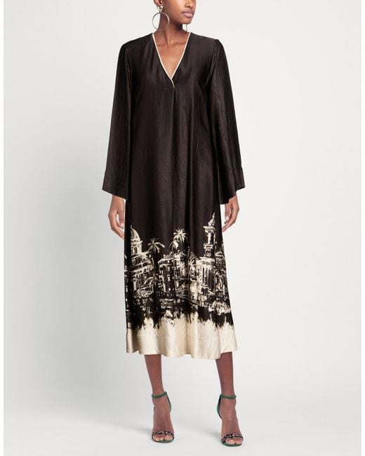 Shirtaporter Black Midi Dress Viscose