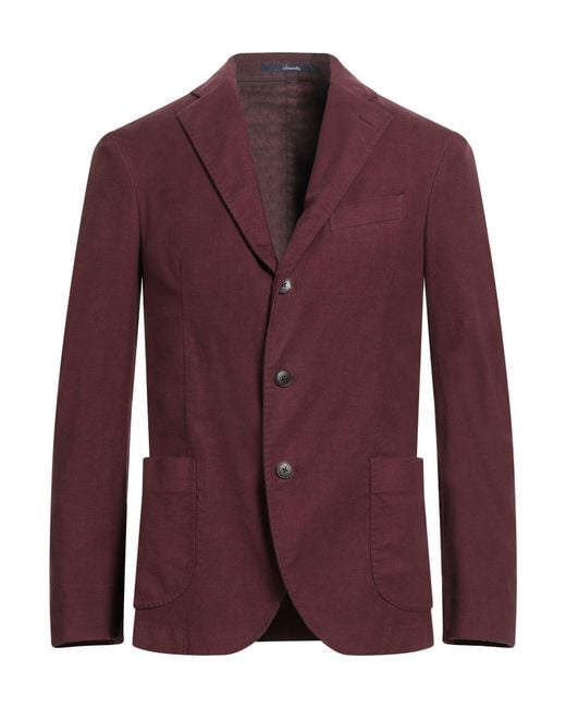 Drumohr Purple Blazer Cotton, Elastane for men