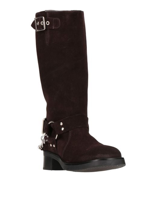 Steve Madden Brown Dark Boot Leather