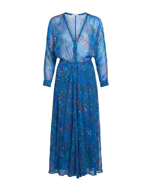 Poupette Blue Maxi Dress Silk