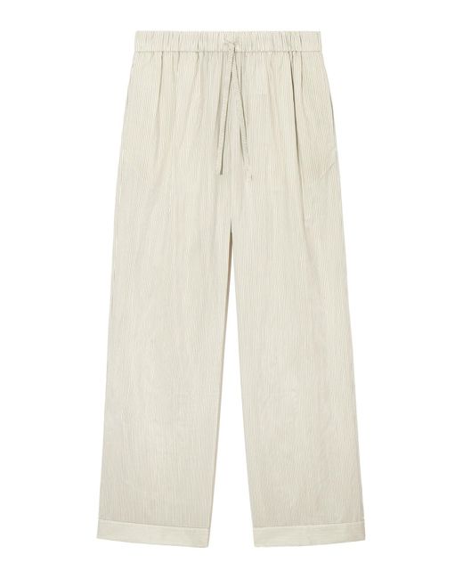 COS White Striped Silk Pajama Pants