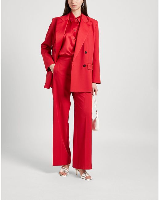 MAX&Co. Red Gigante Pants Polyester, Viscose, Elastane