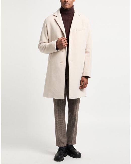 Herno White Ivory Coat Wool for men