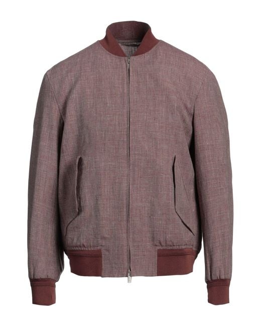 Lardini Brown Jacket Linen, Wool for men