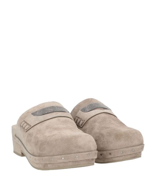 Brunello Cucinelli Gray Mules & Clogs