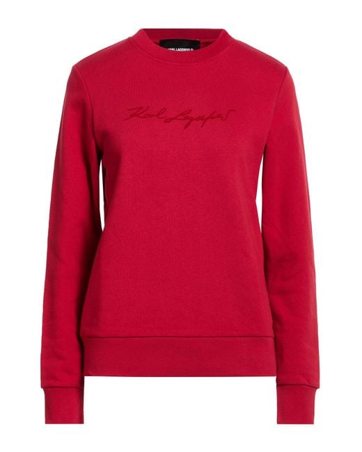 Karl Lagerfeld Red Sweatshirt Organic Cotton