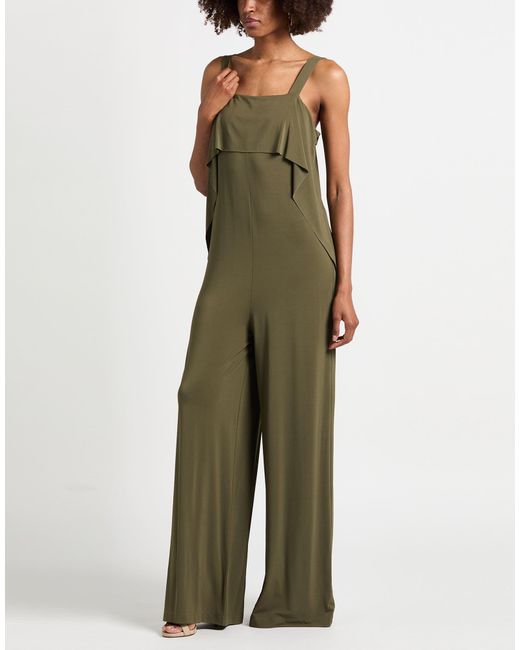 8pm Green Military Jumpsuit Viscose, Elastane