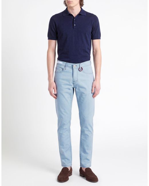 Tramarossa Blue Pants Cotton, Polyester, Elastane for men