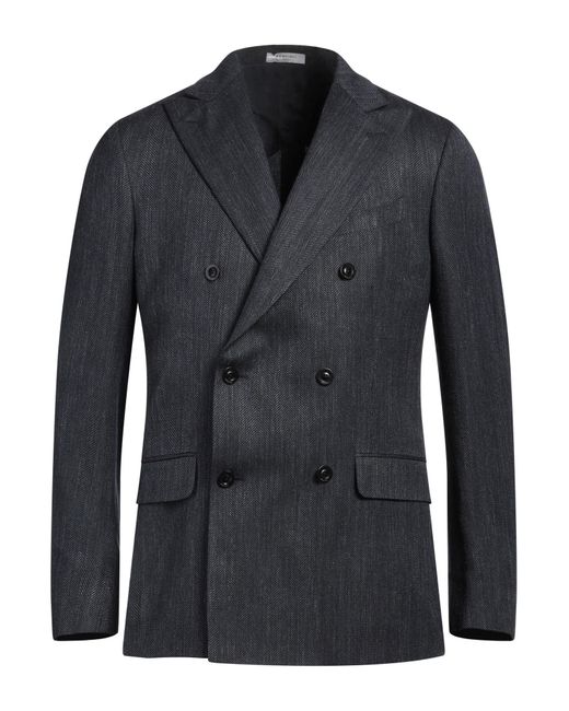 Boglioli Black Blazer Cotton, Wool, Silk, Linen for men