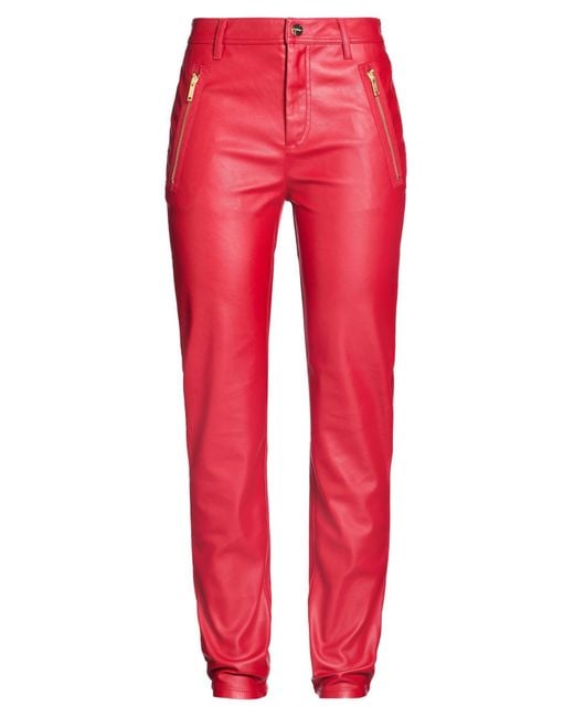 Iceberg Red Pants Polyester, Elastane, Polyurethane