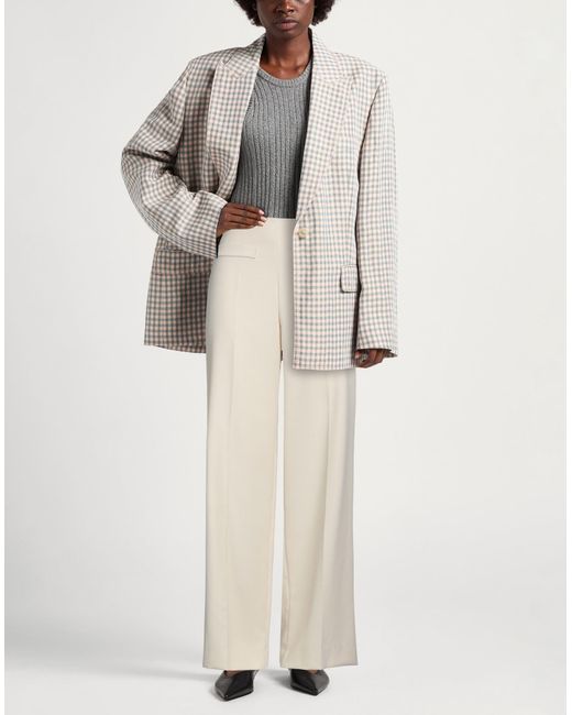 Sandro White Pants Polyester, Viscose