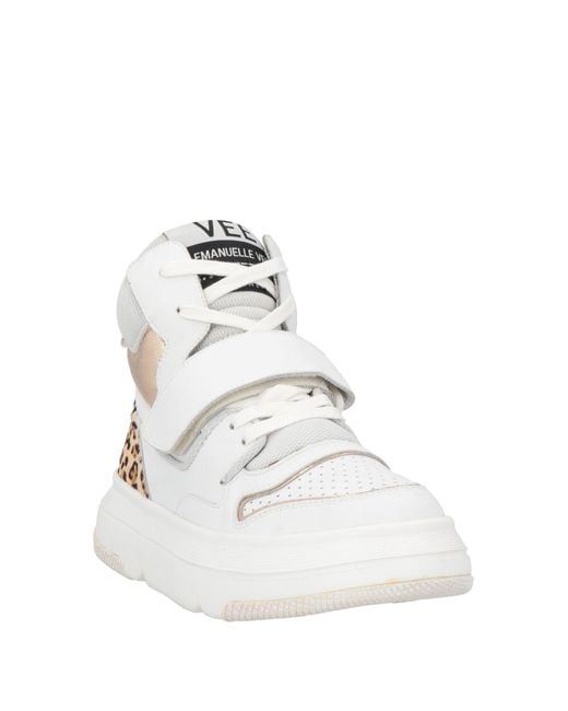 Emanuélle Vee White Sneakers Leather, Textile Fibers