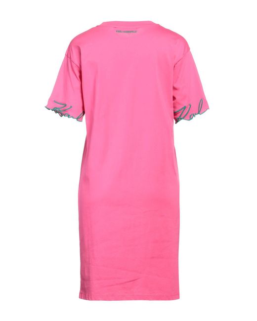 Karl Lagerfeld Pink Fuchsia Mini Dress Organic Cotton