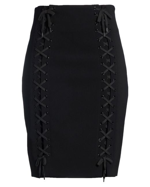 Moschino Black Midi Skirt Polyester, Polyurethane