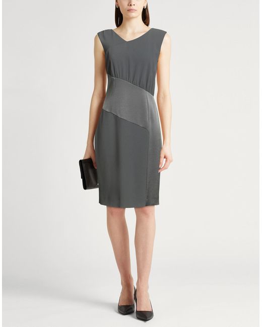 Paule Ka Gray Midi Dress Triacetate, Polyester, Cotton, Viscose