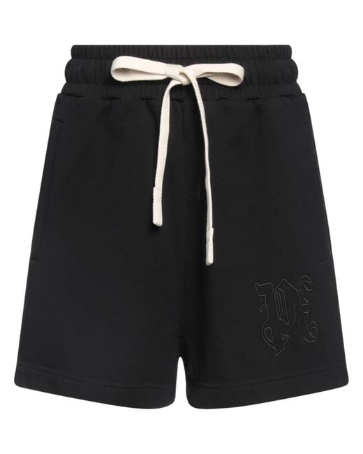 Palm Angels Black Shorts & Bermuda Shorts Cotton, Polyester