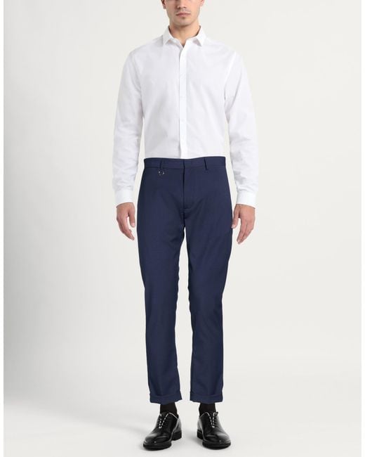 GOLDEN CRAFT 1957 Blue Pants Polyester, Wool, Elastane for men