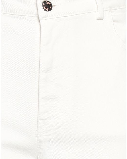 Soallure White Jeans Cotton, Elastane