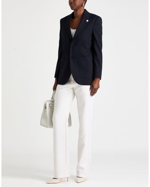 Lardini Blue Midnight Blazer Wool, Elastane