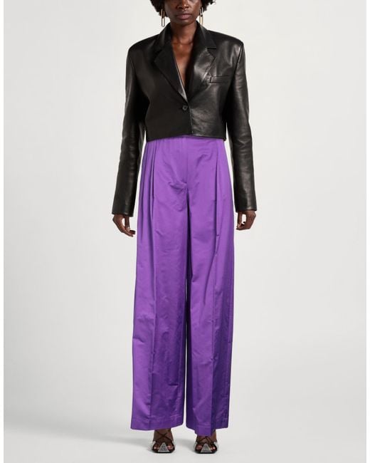 Pinko Purple Pants Cotton, Polyester