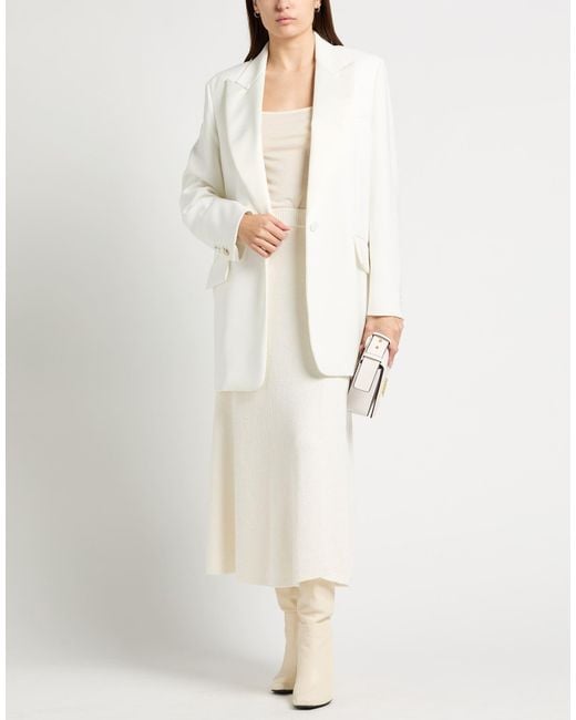 Max Mara White Blazer Triacetate, Polyester
