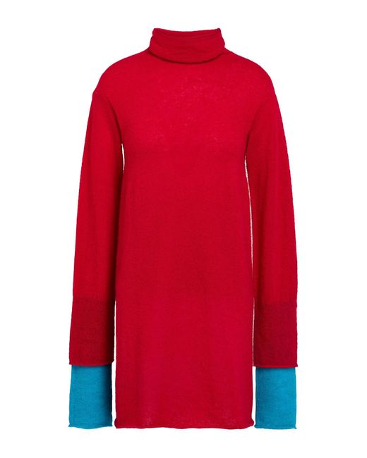 Issey Miyake Red Rollkragenpullover