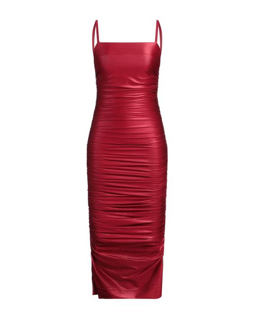 Dolce & Gabbana Red Midi Dress Viscose, Polyamide, Elastane