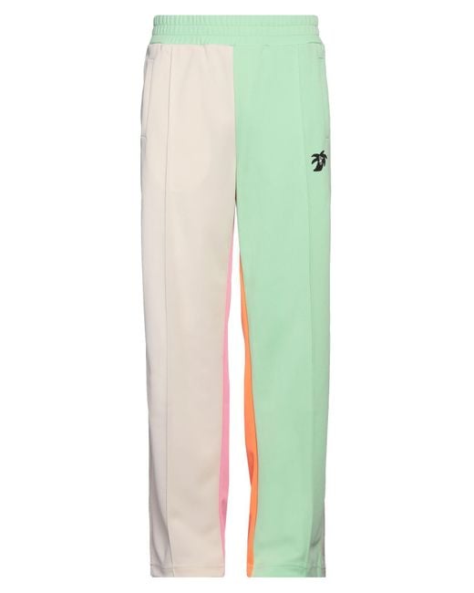 Palm Angels Green Colour-Block Track Pants for men