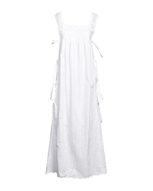 Loretta Caponi White Maxi Dress