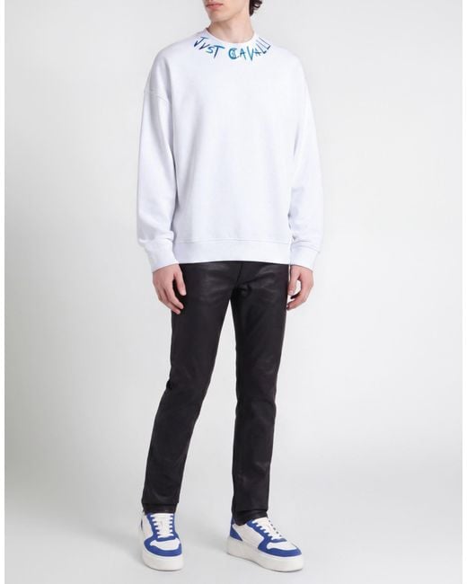 Just Cavalli White Sweatshirt Cotton for men