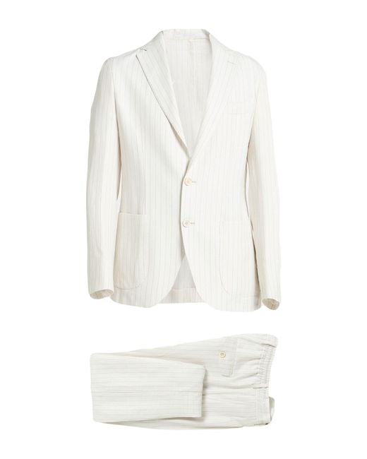 Eleventy White 33048879Tm Suit Linen, Wool, Silk for men